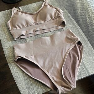 Taupe 2 piece High Waist Bikini